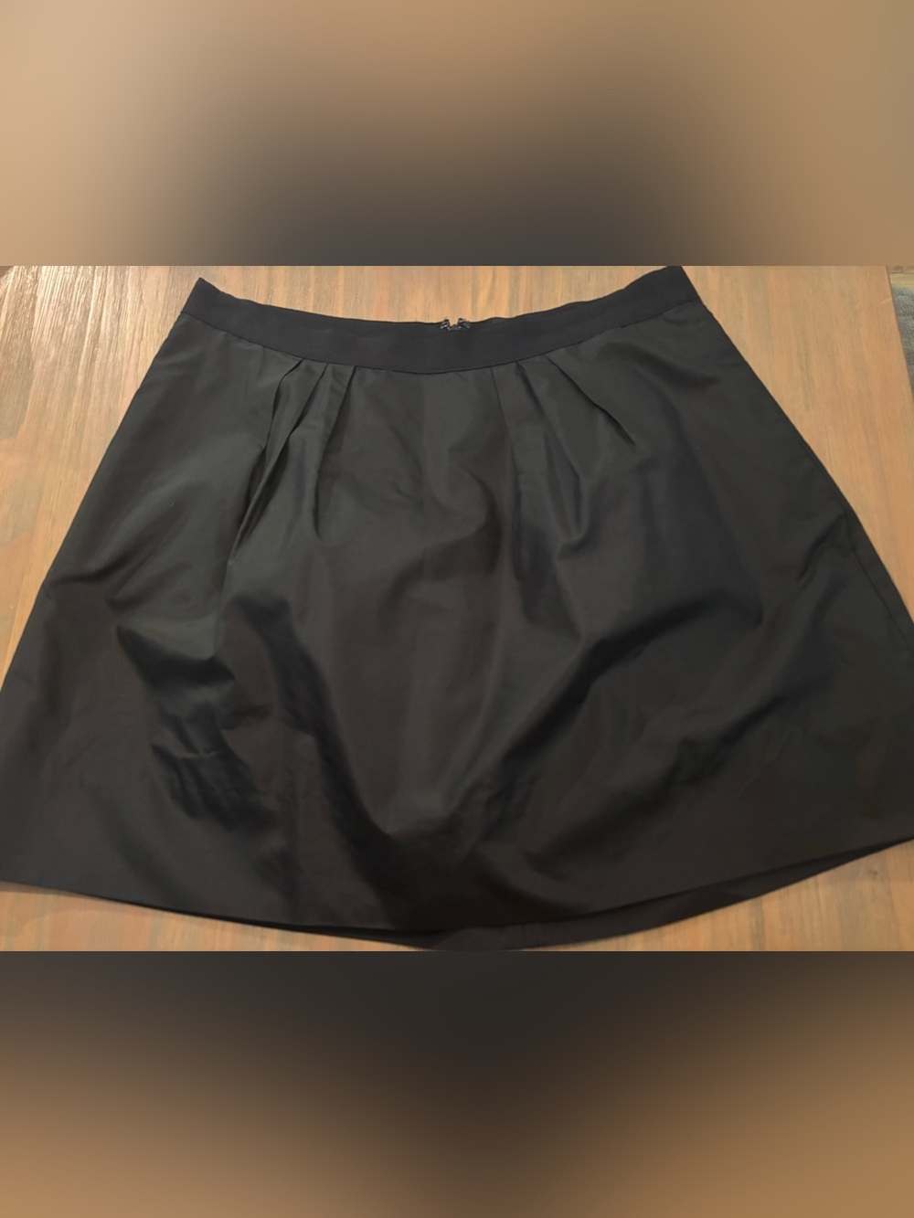 J. Crew Black 100% Silk Pleated A-line Mini Skirt w/Tulle Lining & Pockets Sz 8